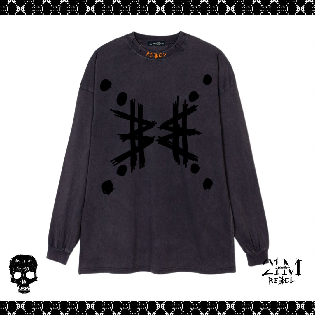 Cypherpunk Vintage black oversized LS Tee