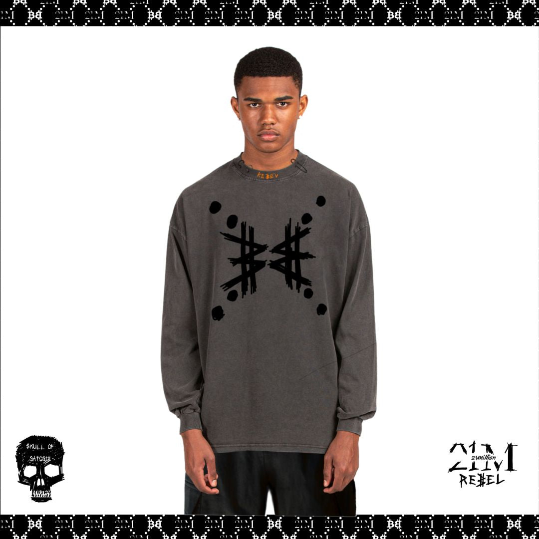 Cypherpunk Vintage black oversized LS Tee