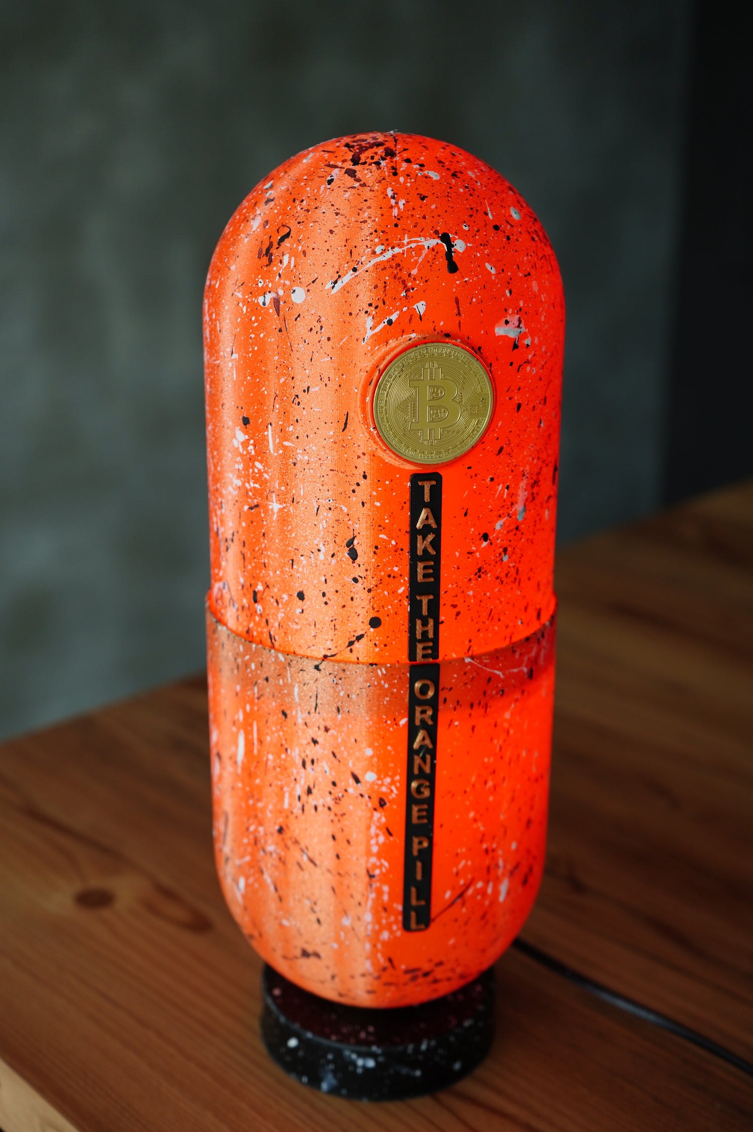 Painted Orange Pill - Golden Dust