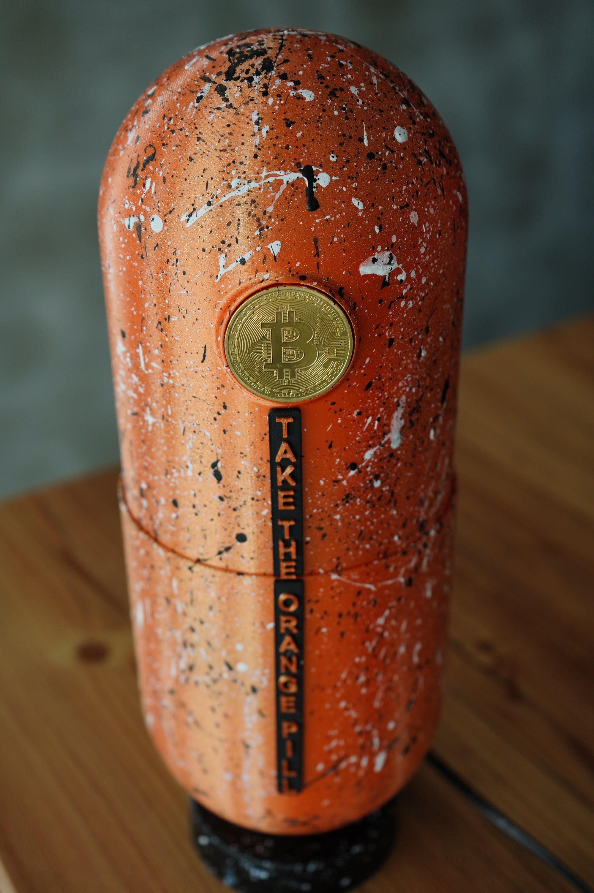 Painted Orange Pill - Golden Dust