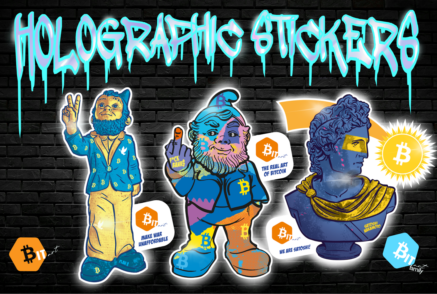 Bitart holographic Art-Stickers